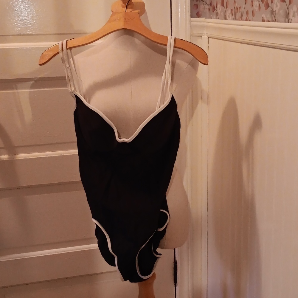 Vintage Anne Cole made in USA 🇺🇸 one piece swim bathing 👙 suit 14 black